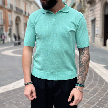 Polo di filo verde acqua - FLAG STORE